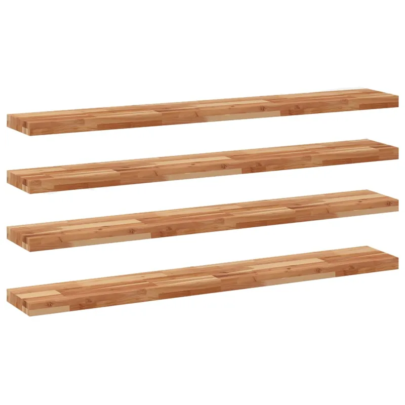 vidaXL Ράφια Πλωτά 4 τεμ. 140x20x4 εκ. από Μασίφ Ξύλο Ακακίας με Φινίρισμα Λαδιού