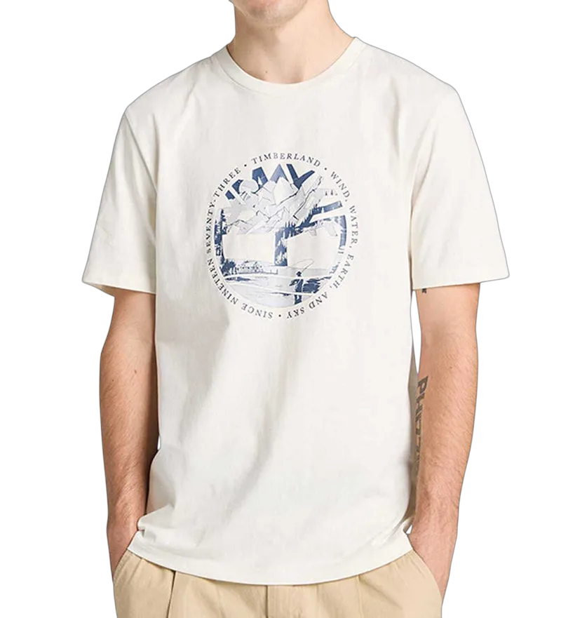 Ανδρικό Tree Logo Lake House T-shirt Εκρού Timberland TB0A5MVR-CM9