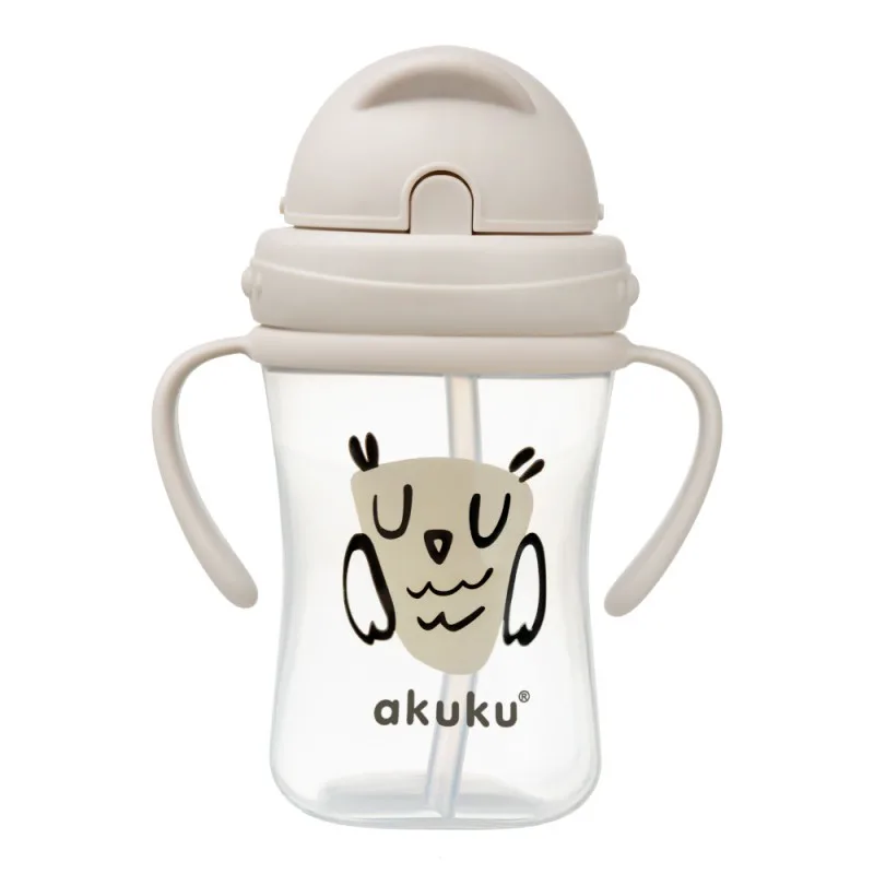 Akuku Εκπαιδευτικό Ποτηράκι με Καλαμάκι Owl 300ml