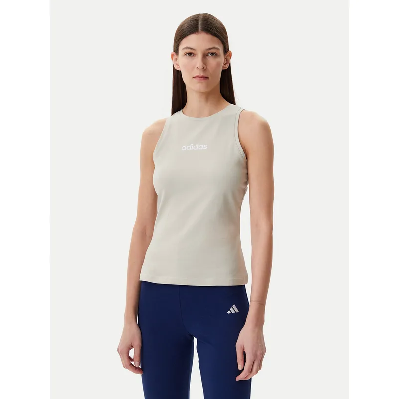 adidas Τοπ Essentials Linear JC5790 Μπεζ Slim Fit