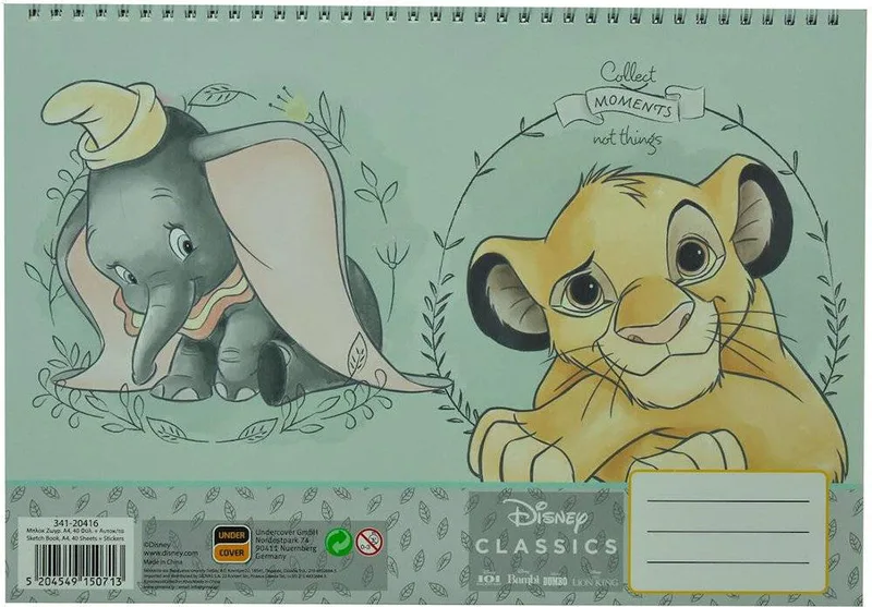 ΜΠΛΟΚ ΖΩΓΡΑΦΙΚΗΣ DUMBO-LION KING GIM C4 40 ΦΥΛΛΩΝ ΜΕ ΑΥΤΟΚΟΛΛΗΤΑ 22.9X32.4CM