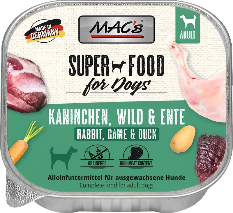 ΥΓΡΗ ΤΡΟΦΗ ΣΚΥΛΟΥ MACS DOG TRAY ΜΕ ΚΟΥΝΕΛΙ ΚΥΝΗΓΙ - ΠΑΠΙΑ(150GR)