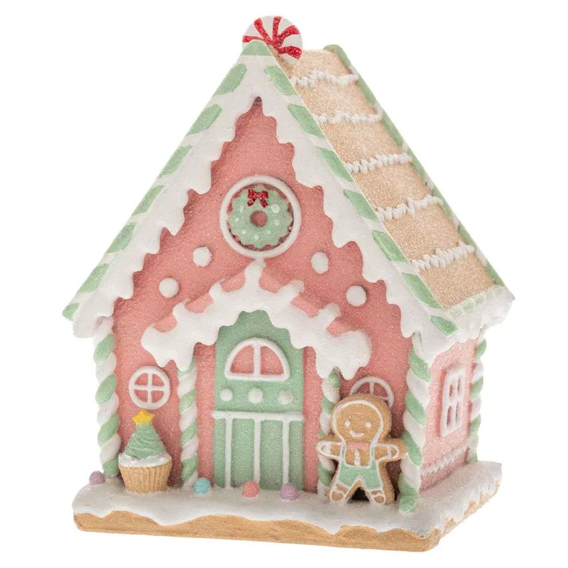 Παστέλ Πολυρεζίν Gingerbread Σπίτι 12x10x16εκ