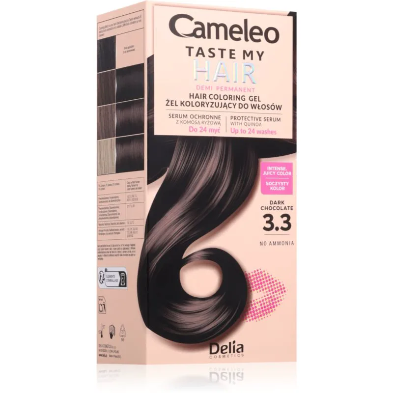 Delia Cosmetics Cameleo Taste My Hair προσωρινή βαφή μαλλιών απόχρωση 3.3 Dark Chocolate 1 τμχ