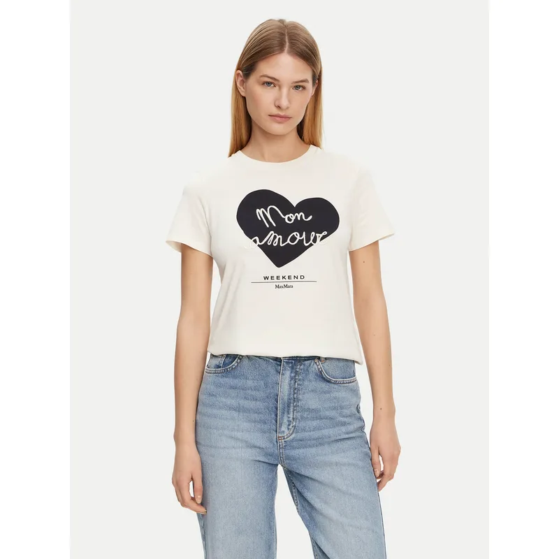 Weekend Max Mara T-Shirt Vello 2515971051 Εκρού Regular Fit
