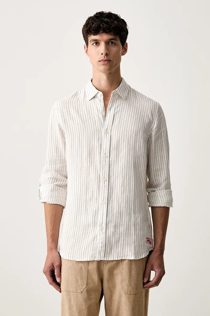 Scotch & Soda πουκάμισο ανδρικό λινό