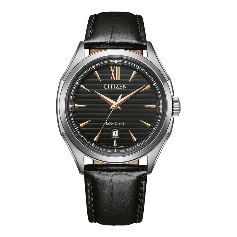 CITIZEN Eco-Drive Black Leather Strap AW1750-18E