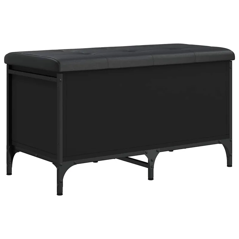 vidaXL Παγκάκι Αποθήκευσης Μαύρο 82x42x45 εκ. από Επεξεργασμένο Ξύλο