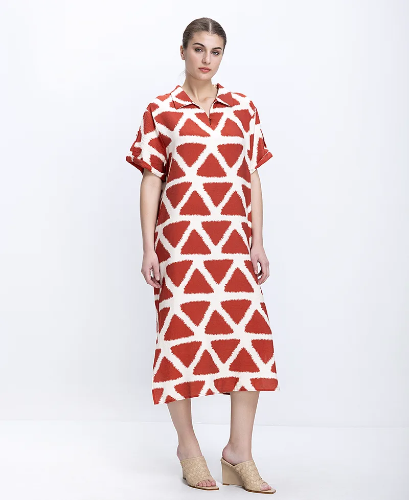 Skatie Γυναικείο Midi Φόρεμα Εμπριμέ Loose Fit