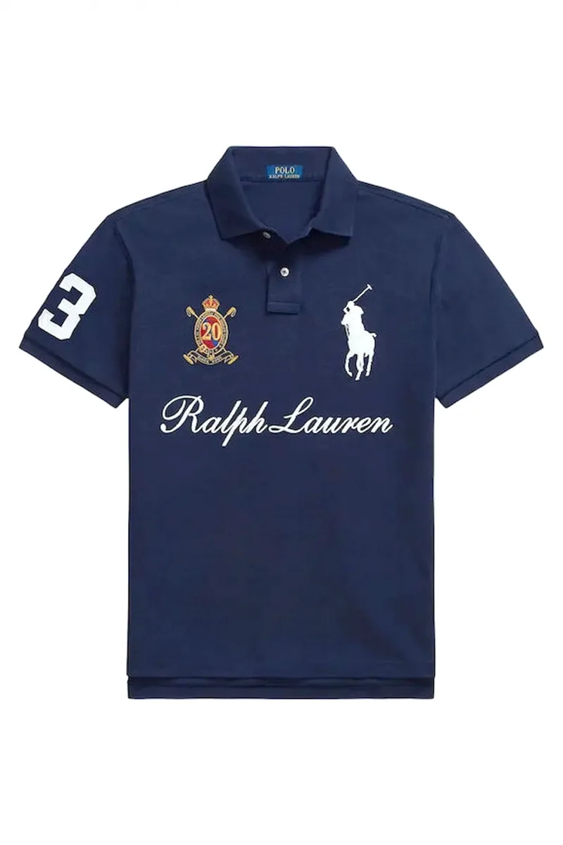 RALPH LAUREN POLO CUSTOM SLIM FIT BIG PONY LOGO ΜΠΛΕ