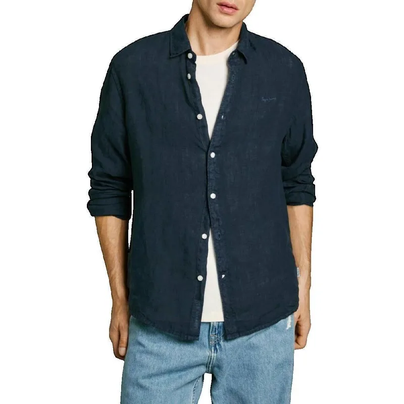 Πουκάμισο με μακριά μανίκια Pepe jeans Chemise Pepe Jeans Arnau bleu marine