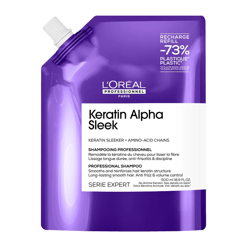Keratin Alpha Sleek Professional Shampoo Refill Για Λείανση 500ml