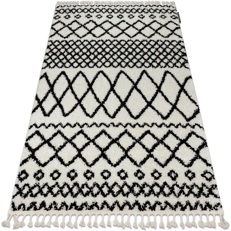 Χαλιά Rugsx Χαλί BERBER SAFI N9040 λευκό / μαύρο 180x270 cm