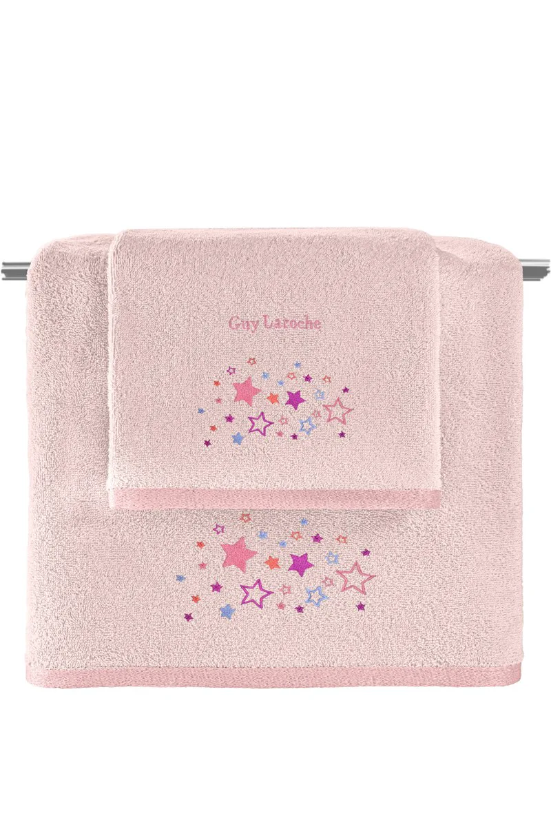 Σετ Βρεφικές Πετσέτες 2 Τεμαχίων Guy Laroche Bebe Starland Ροζ 50x70,70x130