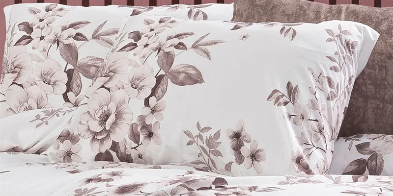Μαξιλαροθήκη Φάκελος Polycotton 50x70εκ. Βερονίκη 488 White-Mocha DimCol (Χρώμα: Λευκό, Ύφασμα: 70% Βαμβάκι-30% Polyester) - DimCol - 33311647071