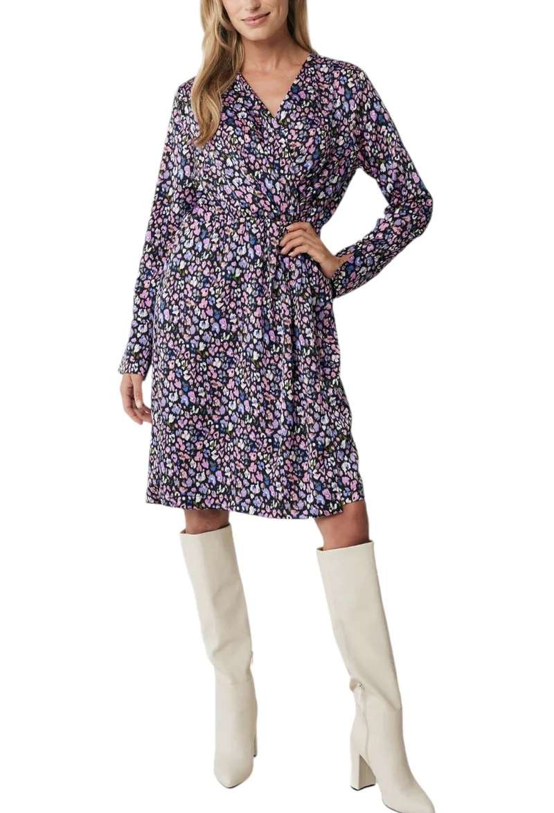 Φόρεμα Mexx All Over Printed Fake Wrap XC0645036W-Dark Purple Γυναικείο