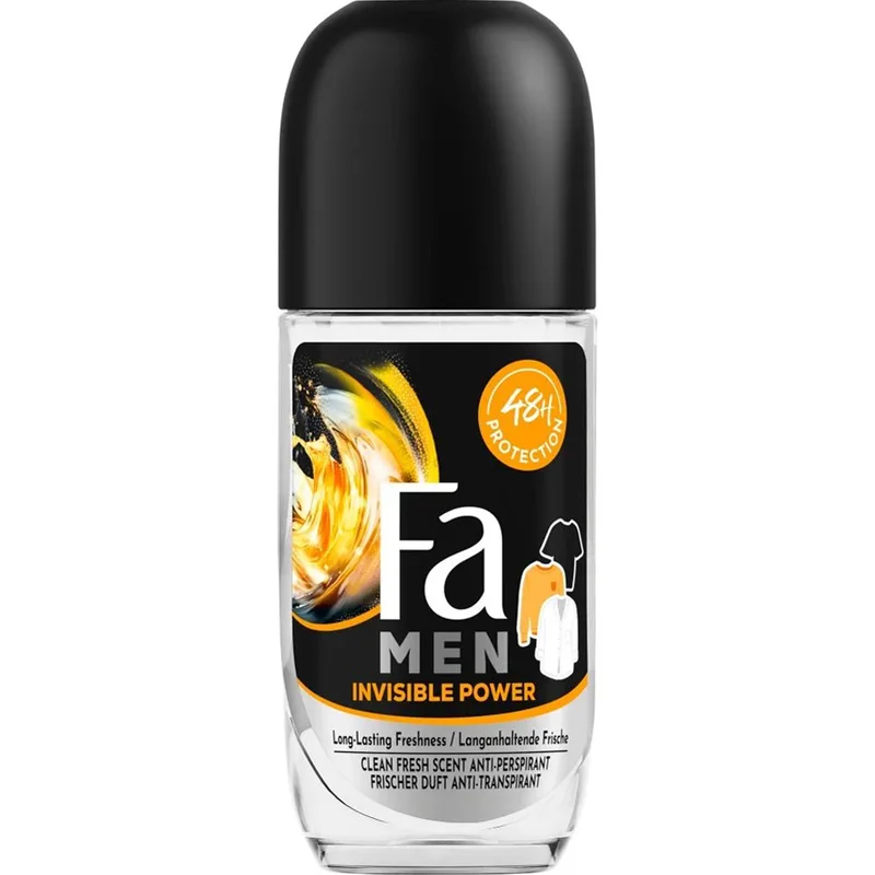 Fa Men Invisible Power 72h Anti-Perspirant Roll-on Dry Ανδρικό Αντιιδρωτικό Roll-on 72ωρης Προστασίας, με Άρωμα Φρεσκάδας 50ml