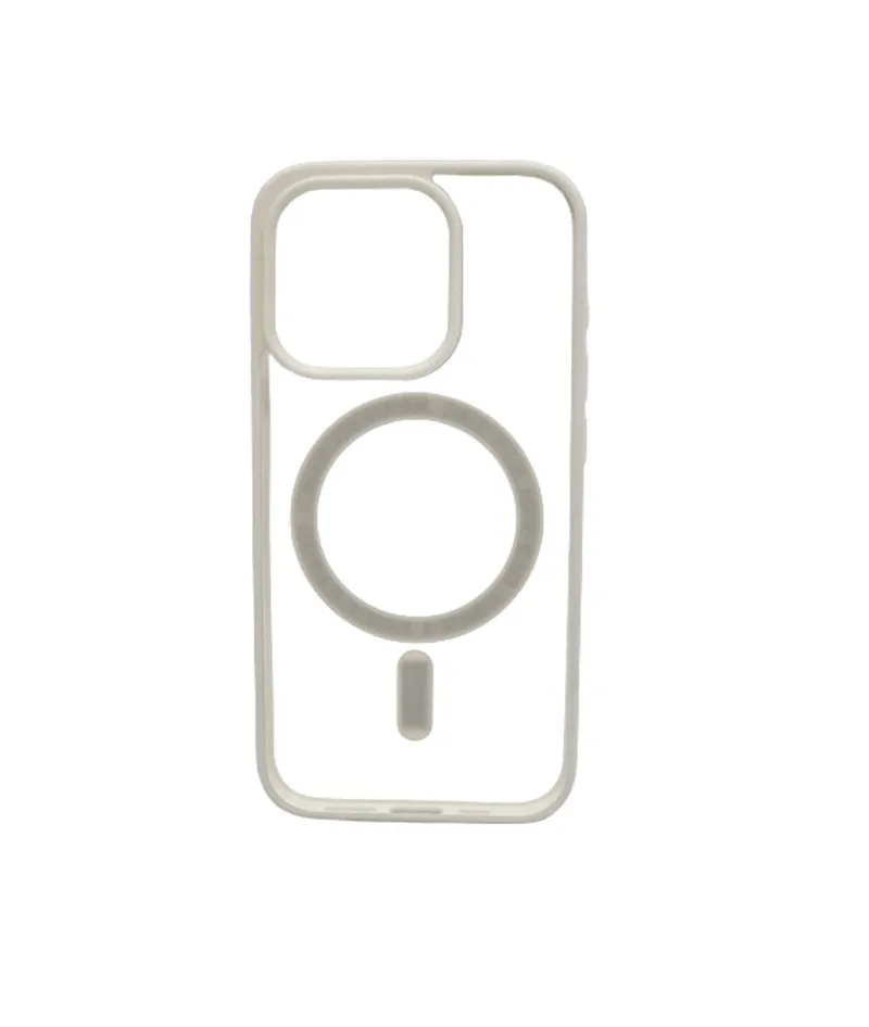 Magsafe Back Cover Σιλικόνης Διάφανο-Λευκό (iPhone 15)