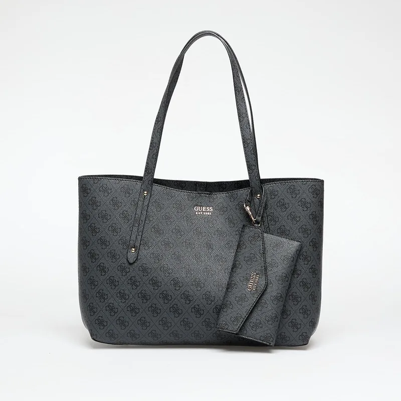 Τσάντα GUESS Brenton Tote Coal Logo Universal