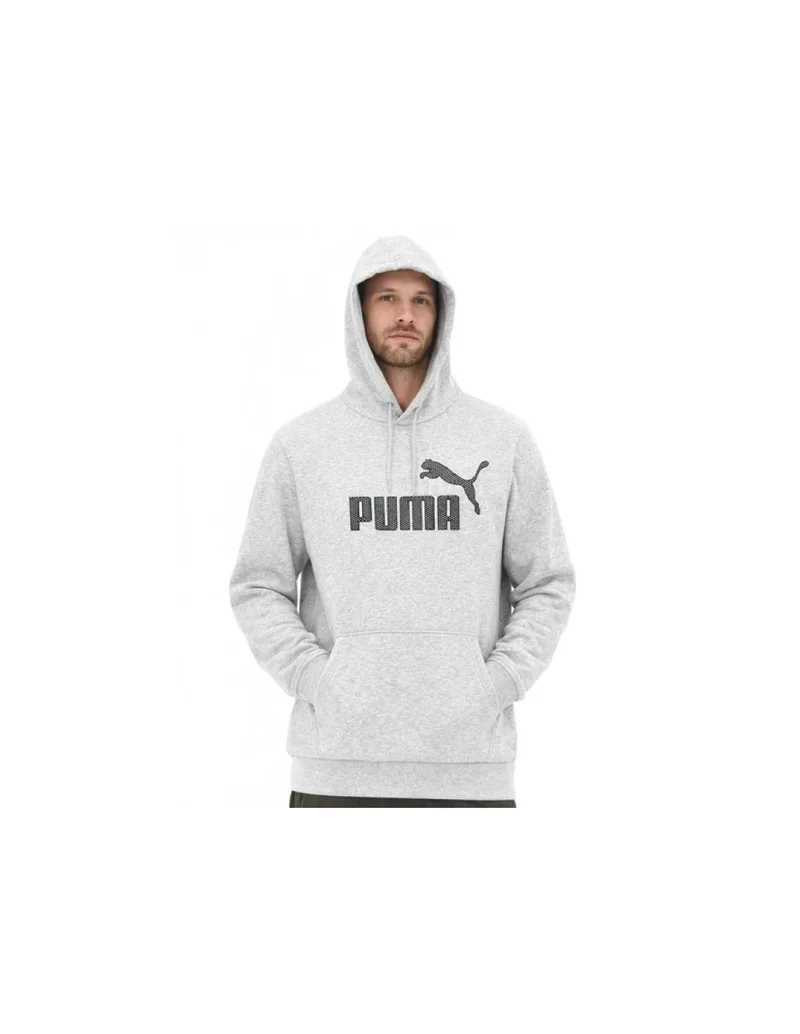 Puma men's gray fashionable cotton kangaroo sports hoodie