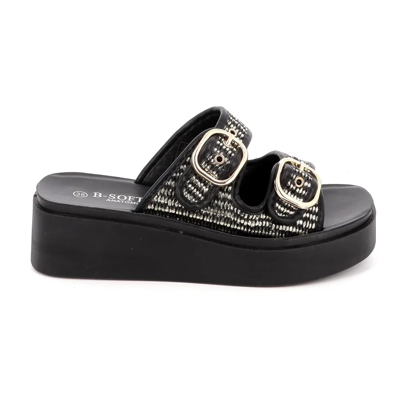 Γυναικείο Mule B-Soft Χρώματος Μαύρο 218-825