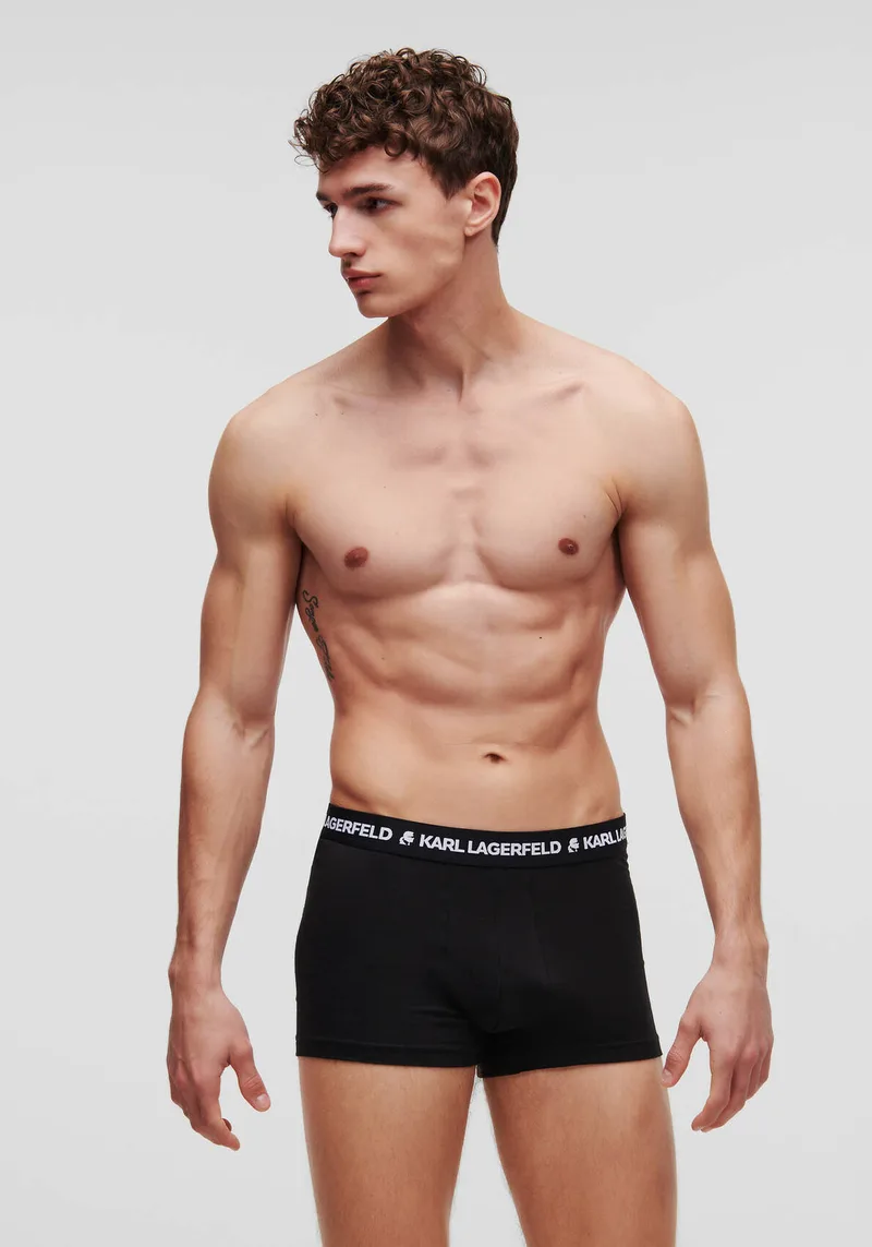 Karl Lagerfeld 3 Boxers της σειράς Logo Trunk - A1M47151 999 Black