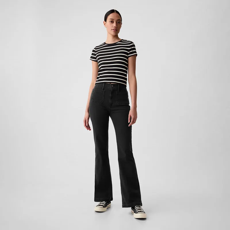 Τζιν GAP Denim Pants Flare Basic Black W30