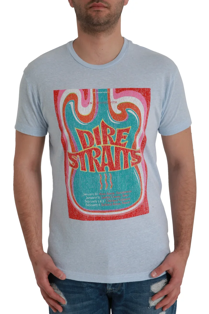 Μπλούζα Κοντομάνικη Retro Brand Dire Straits RB120WG69-lightblue Ανδρικό