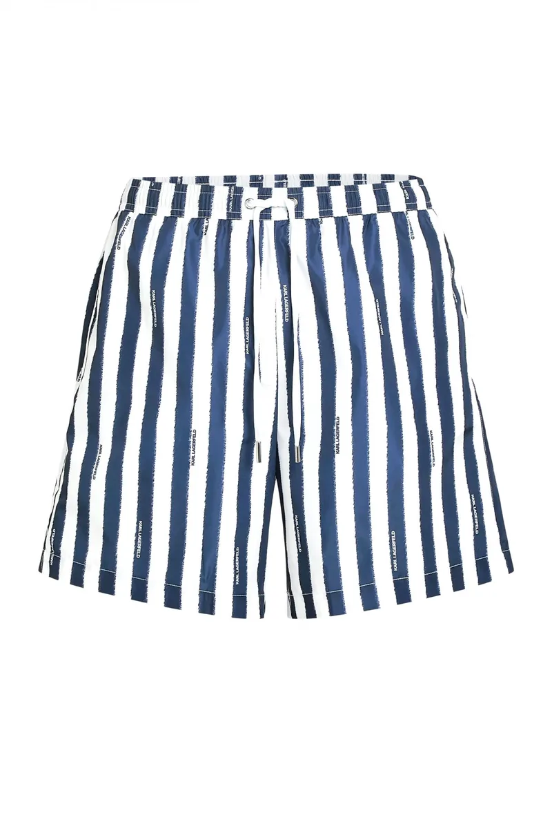 KARL LAGERFELD ΜΑΓΙΩ STRIPED MED BOARDSHORT ΛΕΥΚΟ-ΜΠΛΕ