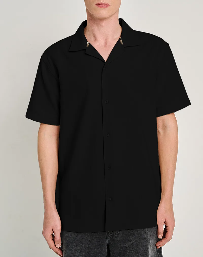 STAFF Ocean Man Shirt Short Sleeve 100%Co 61-201.055-Ν0090 Black