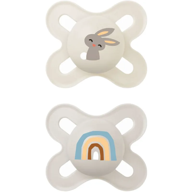 Mam Original Start Silicone Soother 0-2m 2 Τεμάχια, Κωδ 125SGc - Ζαχαρί / Γκρί,Μικρή & Ελαφριά Ορθοδοντική Πιπίλα Σιλικόνης με Θήκη Μεταφοράς