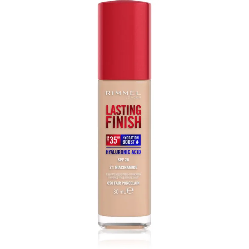 Rimmel Lasting Finish 35H Hydration Boost ενυδατικό μεικ απ SPF 20 απόχρωση 050 Fair Porcelain 30 ml