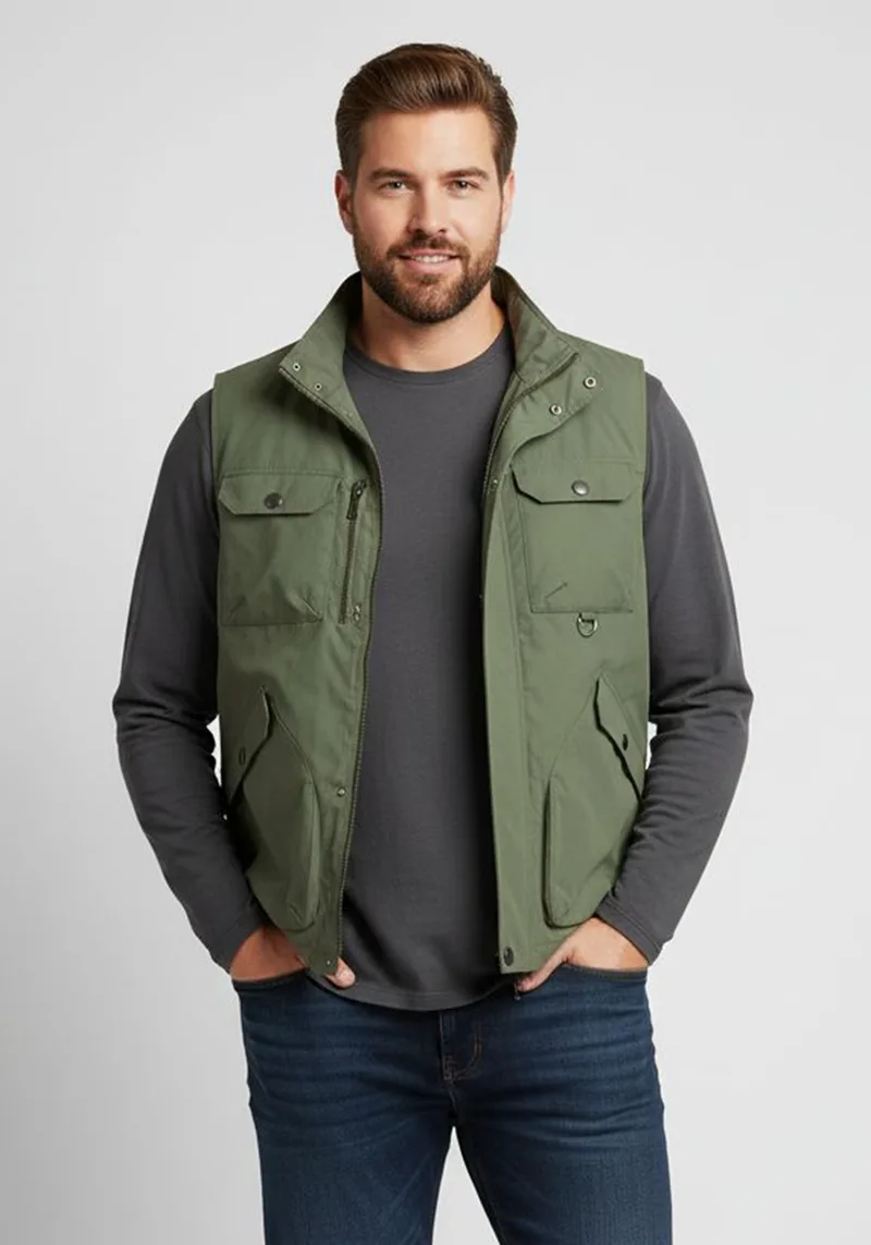 Fynch Hatton Αμάνικο Jacket της σειράς Reporter - 1402 2616 701 Dusty Olive
