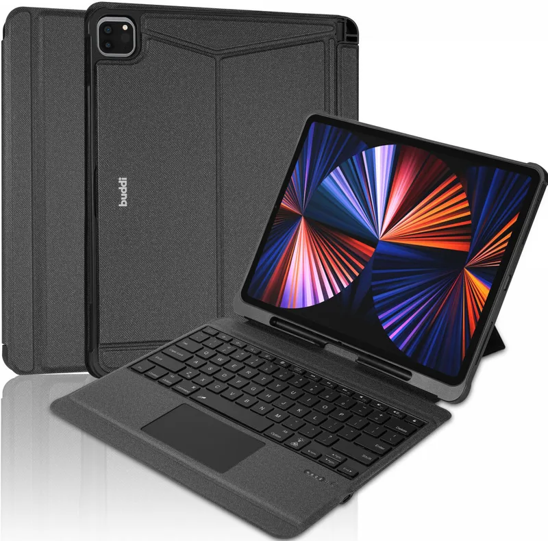 Buddi Thorn Keyboard Case - Θήκη με Υποδοχή για Apple Pencil και Αποσπώμενο Μαγνητικό Πληκτρολόγιο Bluetooth - Apple iPad Pro 12.9" 2022 / 2021 / 2020 / 2018 - Black (8719246386688)