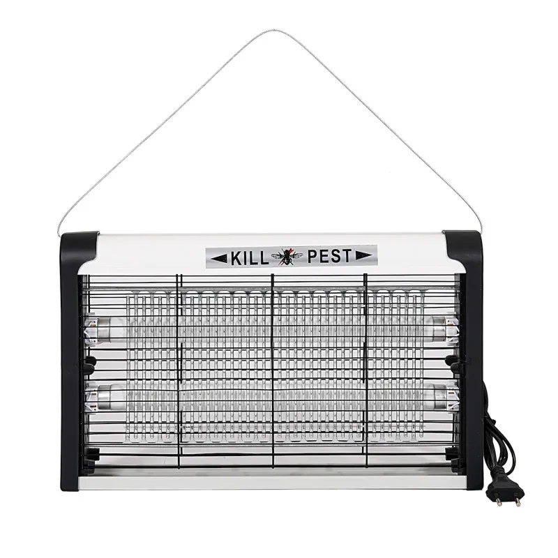 Λαμπτήρας εντόμων Rosberg R51770D, Μέχρι 20 m2, 20W, Υπεριώδες φως, Χαμηλός θόρυβος, Λευκό/Μαύρο