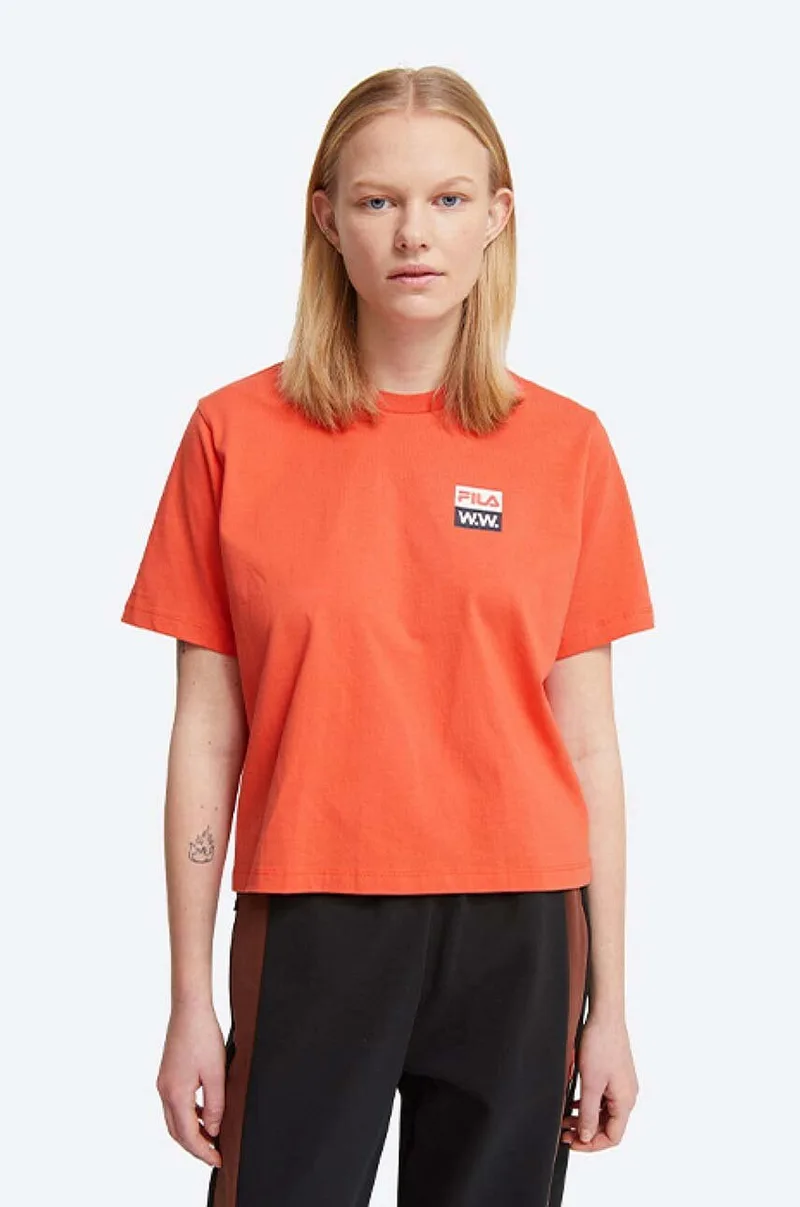 Wood Wood Βαμβακερό μπλουζάκι Wood Wood Steffi T-Shirt x Fila