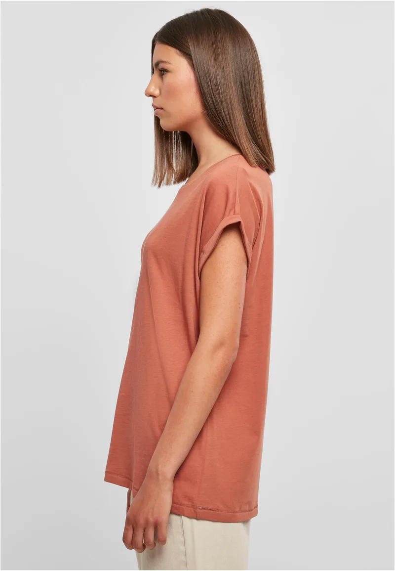 Ladies Extended Shoulder Tee Urban Classics TB771-04420 terracotta