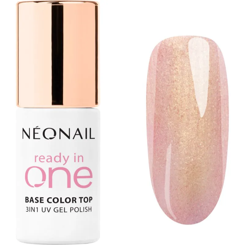 NEONAIL Ready In One 3in1 UV Gel Polish τζελ βερνίκι νυχιών με διαμαντόσκονη απόχρωση 01 One Rose Glow 7.2 ml