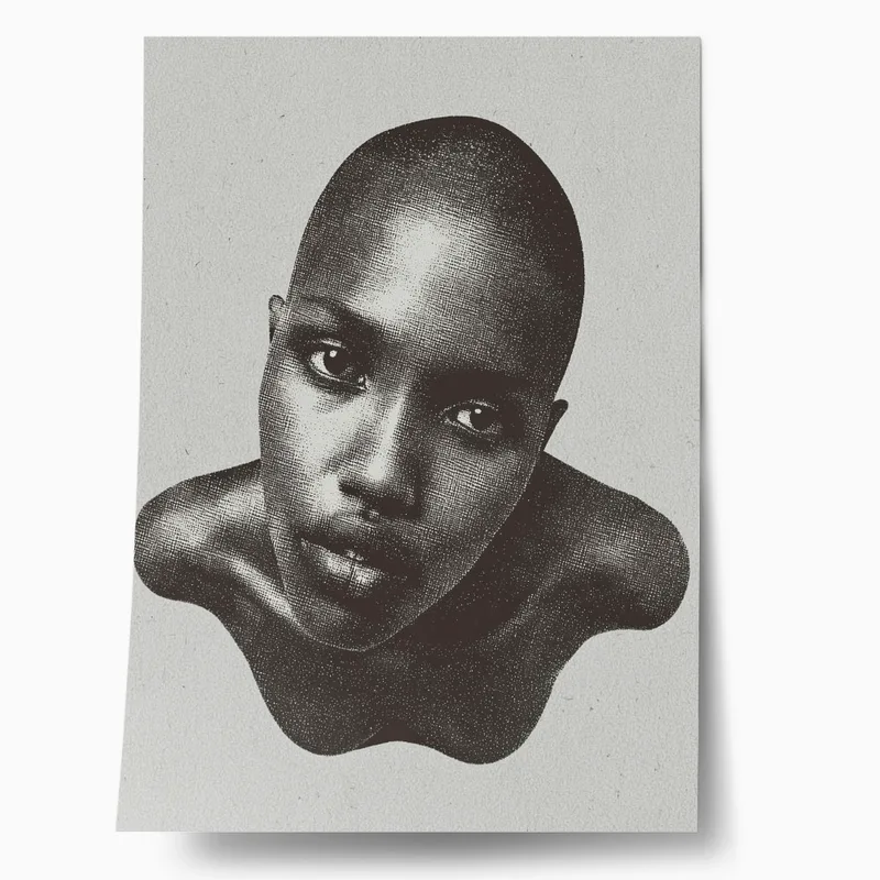 Poster AFROCENTRIC HALFTONE WOMAN PORTRAIT