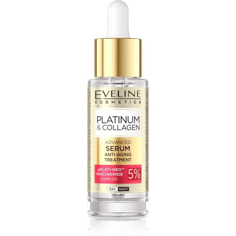 Eveline Cosmetics Platinum & Collagen Advanced Facial Serum Anti-Aging Treatment αντιρυτιδικός ορός με κολαγόνο 30 ml