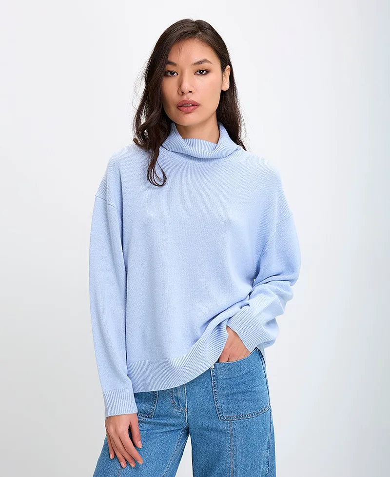 Γυναικείο Πουλόβερ με Ζιβάγκο Oversized Fit
