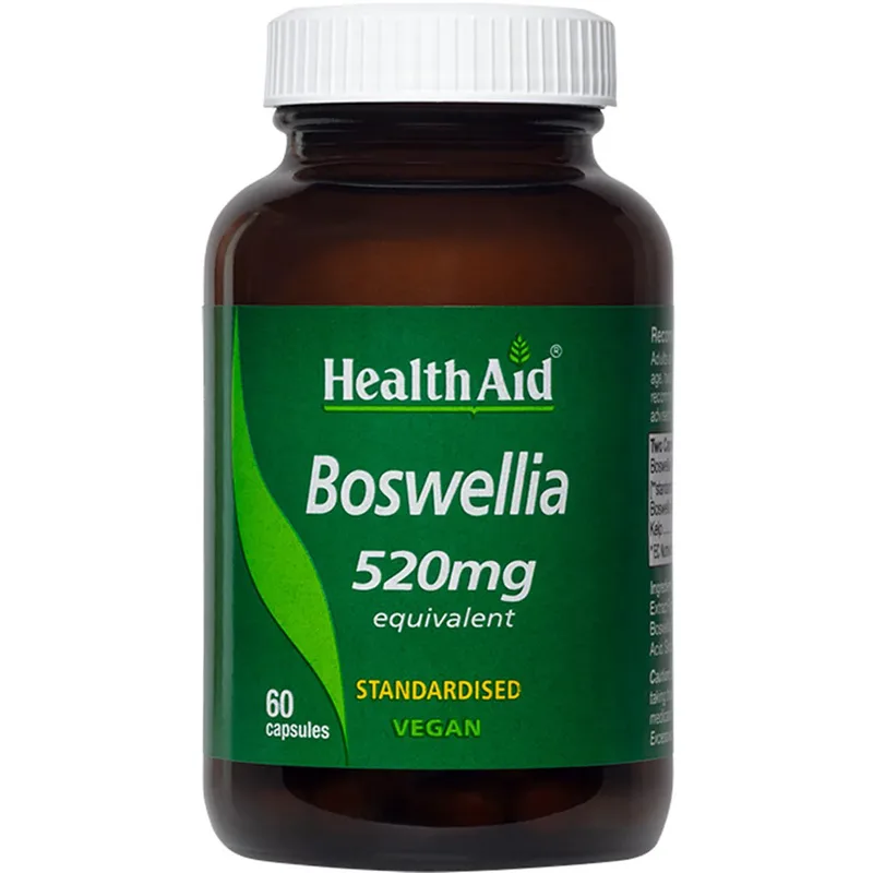 Health Aid Boswellia 520mg Συμπλήρωμα Διατροφής Σκόνης του Βοτάνου Boswellia για την Καλή λειτουργία των Αρθρώσεων & του Αναπνευστικού με Αντιφλεγμονώδεις Ιδιότητες 60caps