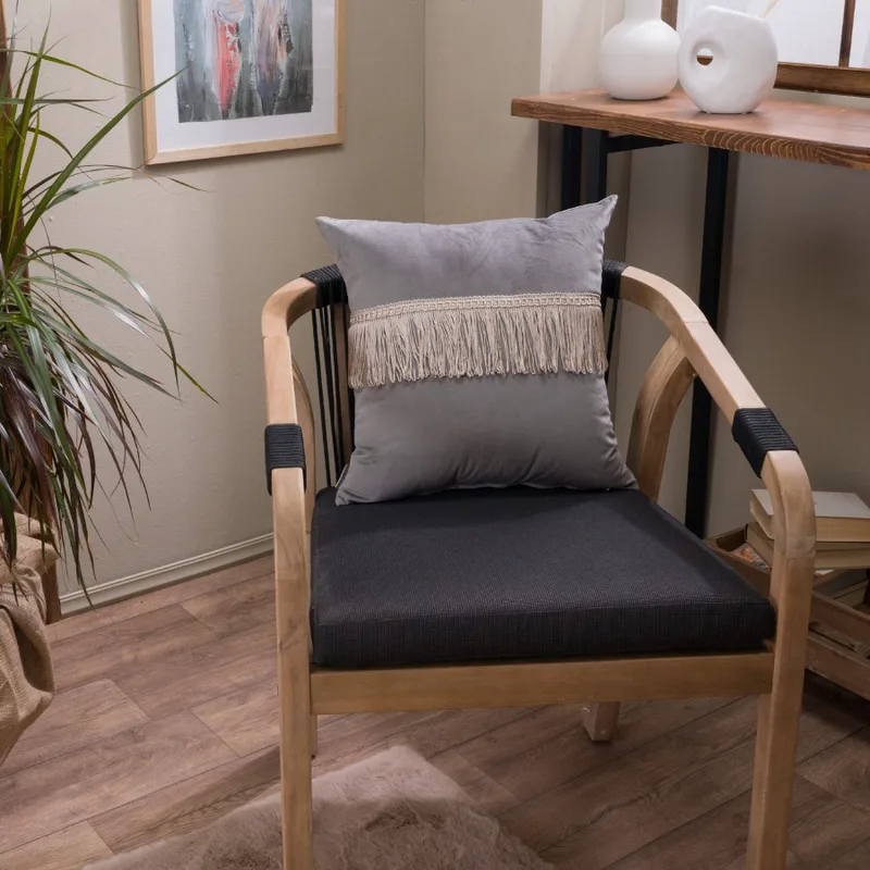 Διακοσμητική Μαξιλαροθήκη 45X45 Teoran Velvet 11 Με Κρόσι (45x45)