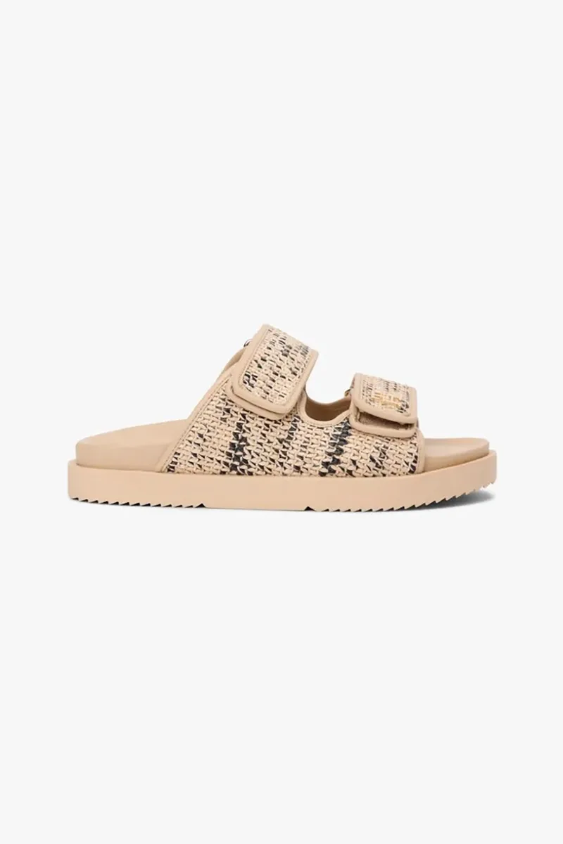 Tommy Hilfiger γυναικεία σανδάλια από raffia με διπλό λουράκι - FW0FW09122 Μπεζ