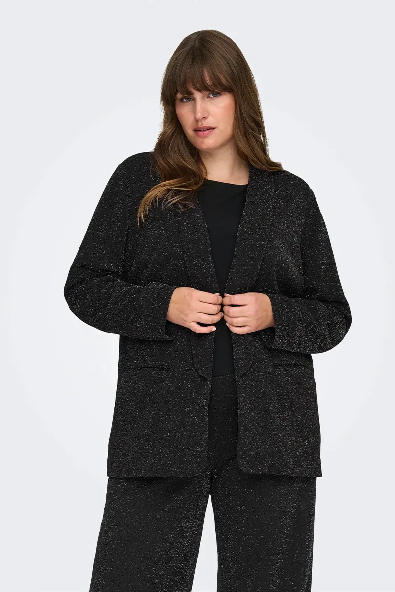 Σακάκι lurex σε μαύρο χρώμα