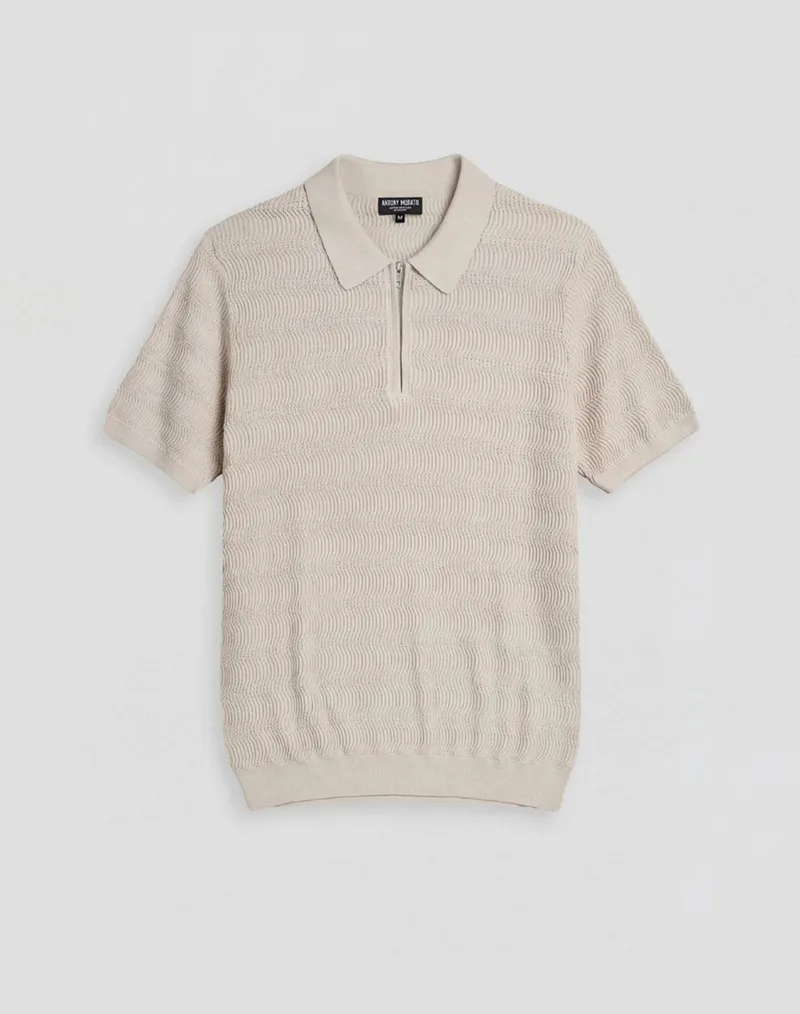 ANTONY MORATO PRE MMSW01579YA100071 SWEATER REGULAR FIT IN COMBED COTTON JACQUARD KNITSTITCH ΠΟΥΛΟΒΕΡ ΑΝΔΡΙΚΟ SW01579YA100071-1016 Biege