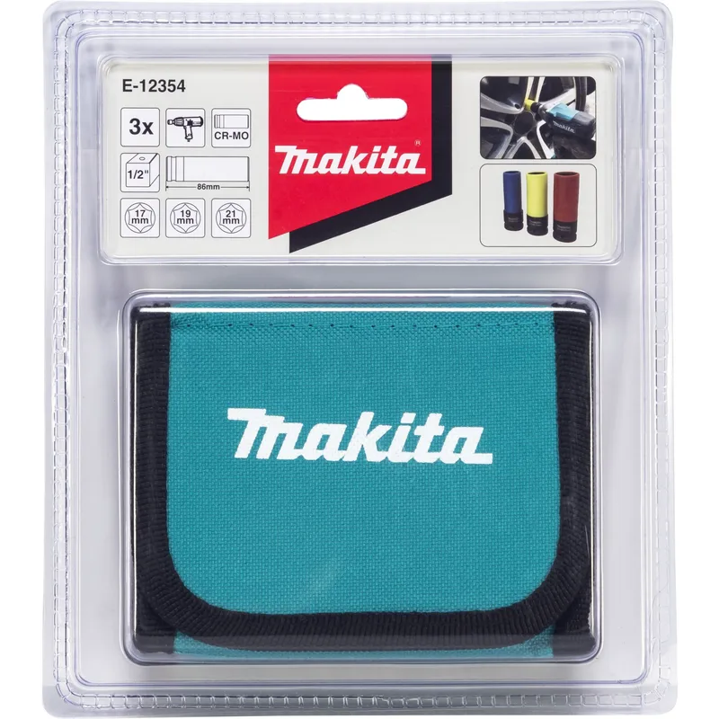 Makita E-12354 3-Piece 1/2" Drive Socket Set