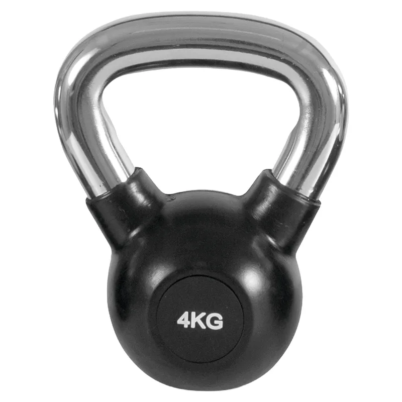 Kettlebell Rubber Cover Cr Handle 4kg Μαύρο