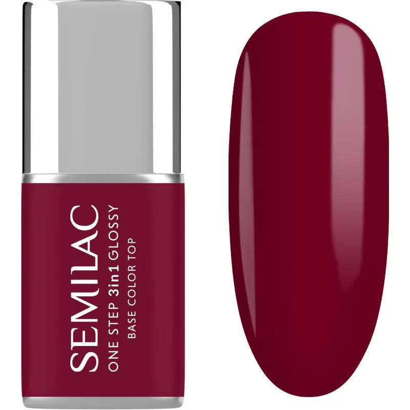 Semilac One Step 3in1 Glossy τζελ βερνίκι νυχιών απόχρωση 570 Dark Raspberry 7 ml