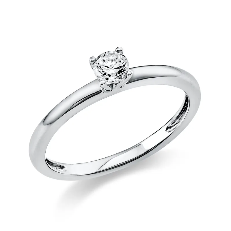 Diamond Group Μονόπετρο Δαχτυλίδι με Διαμάντι Brilliant από Λευκό Χρυσό 18 Καρατίων DDX572